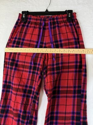 Victorias Secret Pajama Pants XS Short Red Plaid Pjs Womens Cotton Lightweight