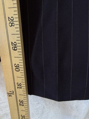Liz Claiborne Margot Wide Leg Pants 12 Trousers Navy Blue Pinstripe New NWT