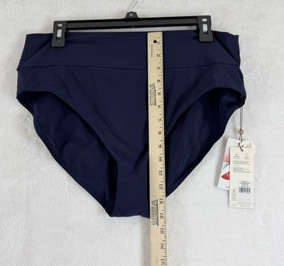 Calia Swim Bottom XL Blue High Rise Wide Band Womens Tankini Swimwear New NWT