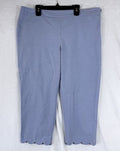 Talbots Chatham Crop Pants 10 Petite Women Scalloped Hem Blue Cotton Stretch 10P