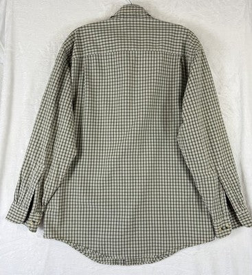 LL Bean Shirt Men Small Green Button Down Long Sleeve 100% Cotton