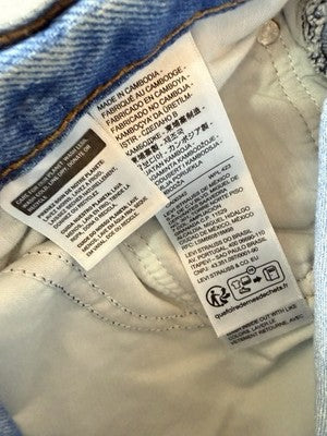 Levis Baggy Dad Jeans 30 Womens 30x30 Light Wash Blue Wide Leg High Rise