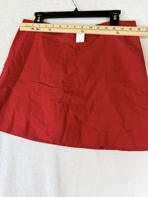 Gap Linen Blend Mini Skort Medium Tall Women Red Skirt W/ Shorts New