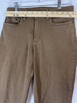 LL Bean Jeans 6 Womens Slim Leg Classic Mid Rise Bean Flex Brown Sample