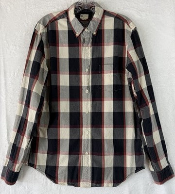 J Crew Sunwashed Oxford Shirt Medium Mens Button Up Long Sleeve
