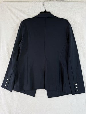 Marla Wynne Layers Large Jacket 360 Stretch Blazer Navy Blue Womens