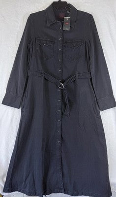 Levis Dress XS Womens Maxi Quincey Long Sleeve Maxi Snap Front Long Sleeve New