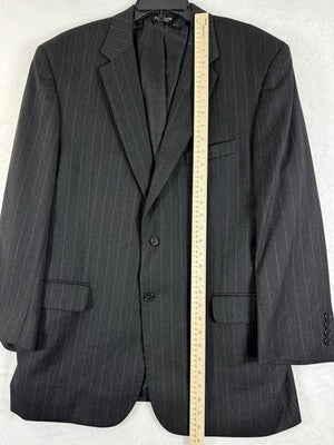 Jos A Bank Blazer 43r Wool Mens Charcoal Gray Pinstriped Jacket Gordon