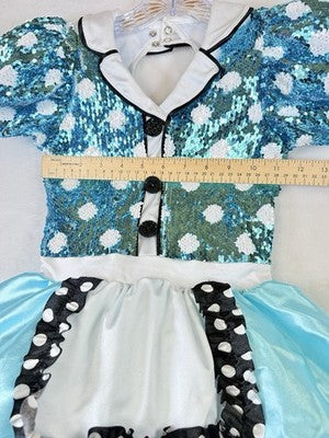 Weissman Dance Costume Child IC 7 8 Girls Soda Shop Rock Blue Dress Dancewear