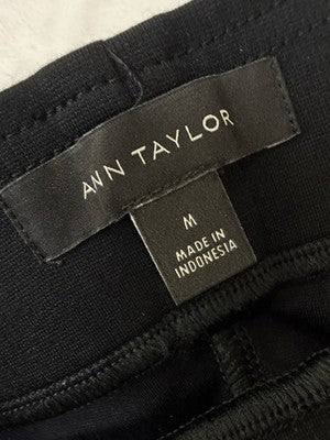 Ann Taylor Ponte Leggings Medium Black Knit Stretch Womens
