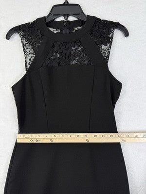 Express Dress 2 Sleeveless Black Bodycon Short Lace LBD Womens