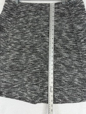 Talbots Skirt Large Womens Black White Pull On Stretch A-Line