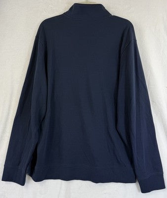 Vineyard Vines Quarter Zip XL Mens Navy Blue Long Sleeve Shirt Mock Neck Pima