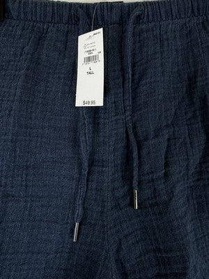 Gap Cotton Gauze Denim Easy Shorts  Large Tall Womens Blue Pull On New NWT
