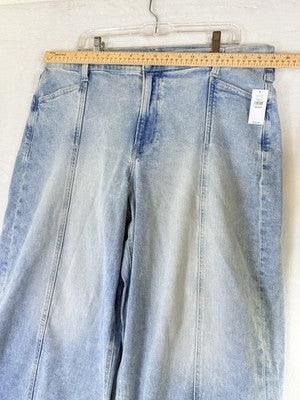 Gap High Rise Stride Wide Leg Ankle Jeans 34 18 Women Light Blue New NWT