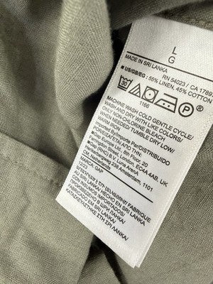 Gap Mens Linen Blend Shirt Large Short Sleeve Green Vacay Button Up Down New NWT