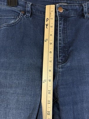 Eileen Fisher Jeans 8 Straight Leg Stretch Denim Blue Organic Cotton Denim