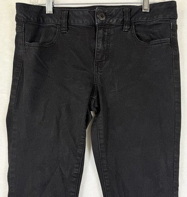 American Eagle Jeans Women 10 Short Jeggings Black Skinny Denim