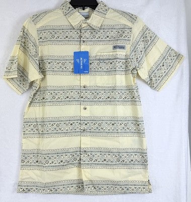 Columbia PFG Shirt Small Mens Short Sleeve Fishing Wild Cast Camp Button Up New