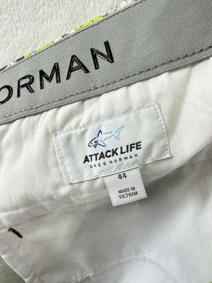Greg Norman Attack Life Golf Shorts Mens 44 Green Black Print 11”