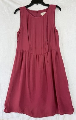 Ann Taylor Loft Dress 8 Sleeveless Fit And Flare Pink Womens