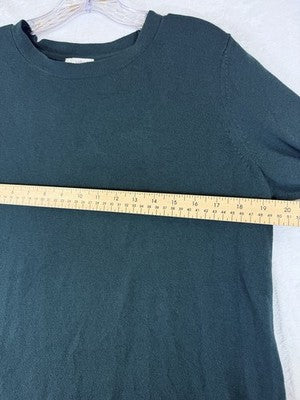 J Jill Sweater Green Small Cotton Blend Top Long Sleeve Womens
