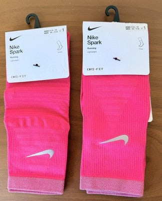 Nike Spark Lightweight Crew Ankle Socks Large Pink Men 10-11.5 Women 11.5-14 New