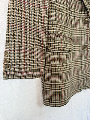 Vintage Talbots Blazer 6 Brown Plaid 90s Suit Jacket Womens Wool Dark Academia