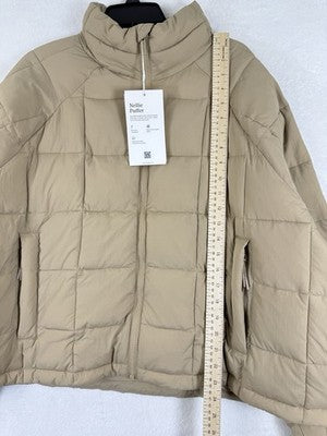 Halfdays Nellie Packable Puffer Jacket XL Womens Chai Beige Tan New