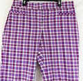 Ann Taylor Crop Pants 4 Purple Plaid Womens