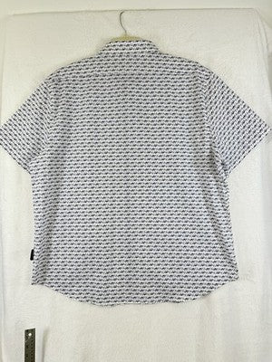 Nautica Shirts For Men XXL Short Sleeve Button Down Swordfish Blue White