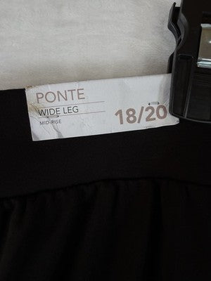 Lane Bryant 18 20 Wide Leg Pants Black Ponte Knit Pull On Magic Waistband New