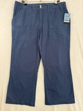 Izod Cropped Pants 14 Womens Blue Ripstop Crop NWT