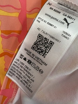 Puma Dani Dazey Top XXL 1X Cloudspun Mock Neck Pink Plaid Womens NWT
