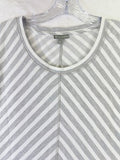 T By Talbots Dress Medium Petite Short Sleeve Gray French Terry A Line Women MP