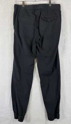 Gap Joggers Men Small Navy Blue Elastic Waist Drawstring Cotton Blend