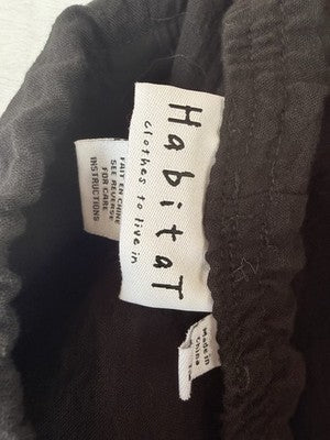 Habitat Clothes To Live In XL Cropped Pants Black Artsy Art To Wear Womens
