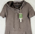 Toad And Co Dress Small Epique Hemp Brown Knit Hooded Short Sleeve New NWT