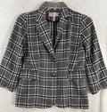 Laurie Felt Size 6 Jacket Gray Plaid Wool Blend Blazer Womens Soft