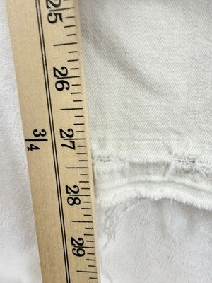 Amo Bella Jeans 30 Ivory White Oak Denim Raw Hem Womens