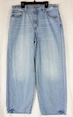 Levis Baggy Dad Jeans 30 Womens 30x30 Light Wash Blue Wide Leg High Rise