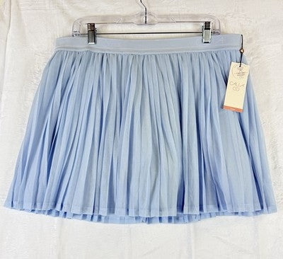 Calia Pleated Tennis Skort XL Blue Womens Skirt W/ Shorts New NWT