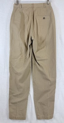 Vintage LL Bean Pants Womens 8 Khakis Pleated High Rise 80s Hipster