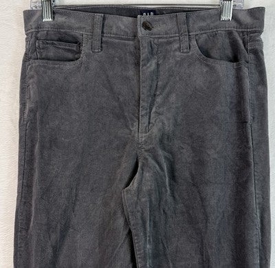 Gap Velvet Pants 30 True Skinny Gray Velveteen Denim Womens