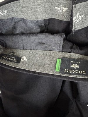 Dockers Signature Pleated Khaki Pants 32x32 Mens Black New NWT