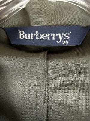 Vintage Burberry Blazer 44R Green 100% Wool 2 Button Mens *Read