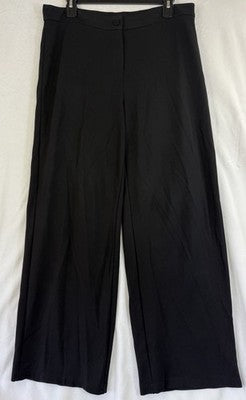 Eileen Fisher Pants Medium Black Washable Flex Ponte Straight Trouser Women Knit