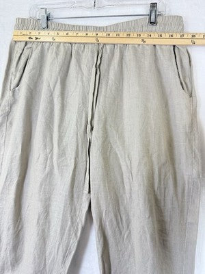 Anthropologie Cloth and Stone Linen Pants Large Joggers Pull On Beige Womens