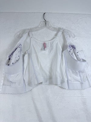 Comfort Choice 42C Longline Bras Lot White Embroidered Posture Front Close