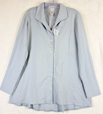 Marla Wynne Tops Medium Long Sleeve Knit Light Blue Layers Lagenlook Womens New